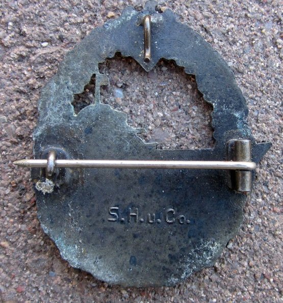 German WWII Kriegsmarine Destroyer Badge, S.H.u.Co. Mfg — image 3