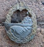 German WWII Kriegsmarine Destroyer Badge, S.H.u.Co. Mfg