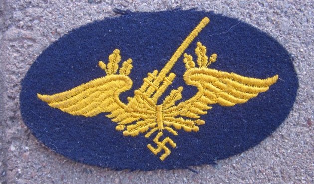 German WWII Yellow on Blue Flak Patch — image 2