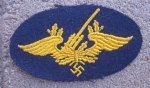 German WWII Yellow on Blue Flak Patch
