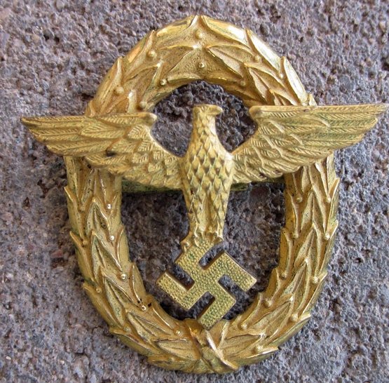 German WWII Water Protection Police Hat Eagle, Officers Quality — image 2