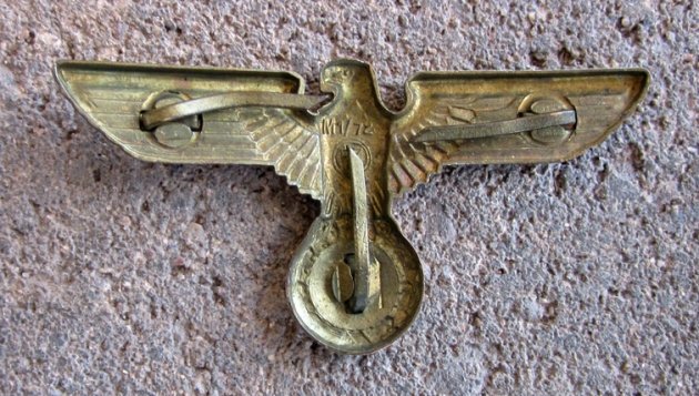 German WWII NSDAP Hat Eagle, Gilt, Polished Highlights — image 3