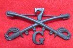 US Ca 1907 Enlisted Service Coat Collar Insignia, 7th Cavalry, …