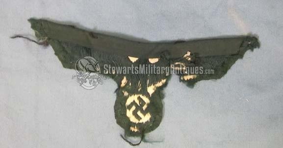  German WWII, Army Enlisted White Tunic Eagle, Cut From Uniform — image 3