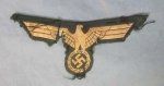 German WWII, Army Enlisted White Tunic Eagle, Cut From Uniform