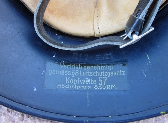 German WWII Luftschutz Gladiator Helmet, Very Clean — image 5