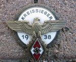 German WWII Hitler Youth Kreissieger Badge, G. Brehmer Mfg