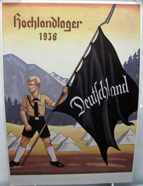 German WWII Postcard, Hitler Youth School, Hochlandlager 1936 — image 2