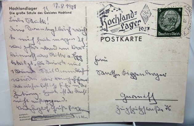 German WWII Postcard, Hitler Youth School, Hochlandlager 1936 — image 3