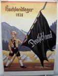 German WWII Postcard, Hitler Youth School, Hochlandlager 1936