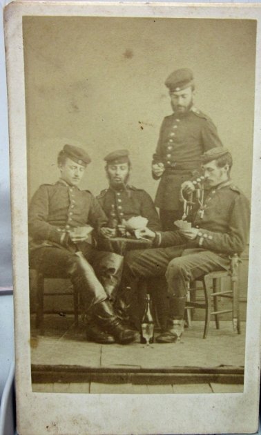 German Franco-Prussian War CDV Portrait, Card Players, Taken in France — image 2