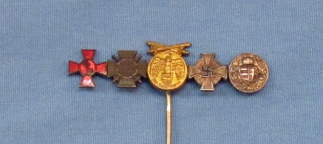 German WWI-WWII Five Place Medal Stickpin — image 3