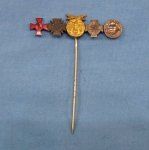 German WWI-WWII Five Place Medal Stickpin