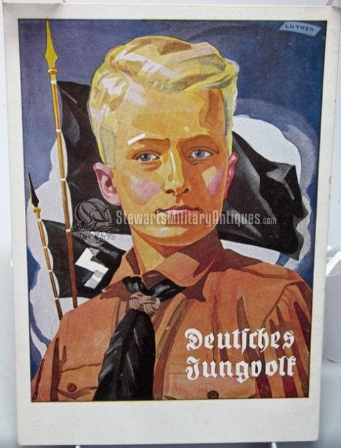 German WWII Deutsche Jungvolk Postcard — image 2