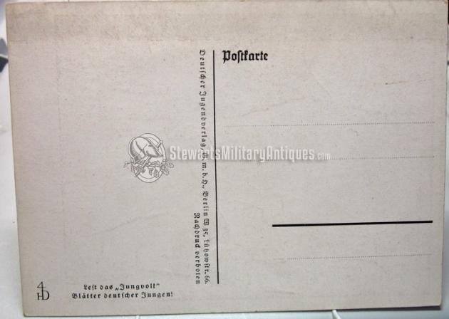 German WWII Deutsche Jungvolk Postcard — image 3
