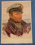 German WWII Willrich Postcard, U-Boot Fregattenkapitan Fritz Frauenheim