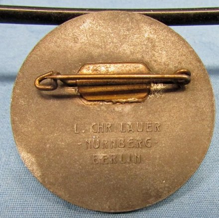 German WWII 1936 Reichsparteitag Tinnie, Bronzed Steel — image 2