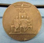 German WWII 1936 Reichsparteitag Tinnie, Bronzed Steel