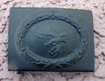 German WWII Luftwaffe Enlisted Buckle, Steel, Original Paint
