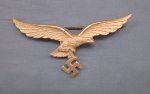 German WWII Luftwaffe Officers Metal Coat Eagle, Pinback