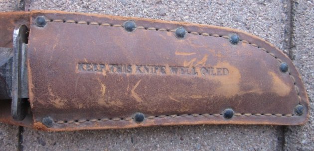 US WWII USN Mk1 Utility Knife, Camillus Mfg, Leather Sheath — image 4