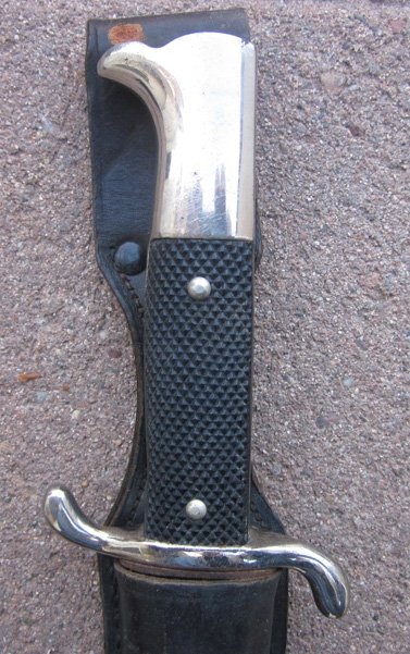 German WWII Fireman's Bayonet & Frog, HK Mfg — image 2