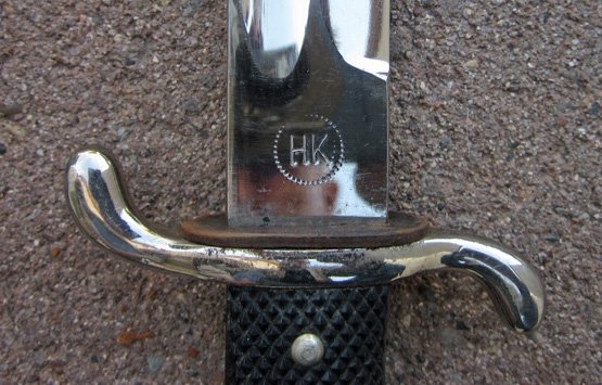 German WWII Fireman's Bayonet & Frog, HK Mfg — image 3