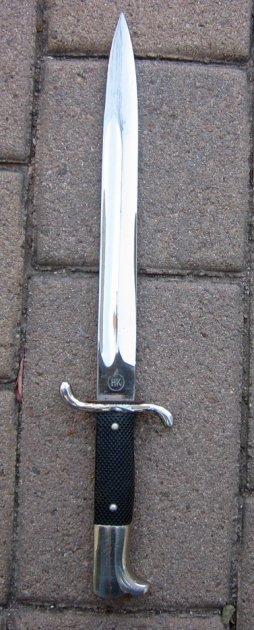 German WWII Fireman's Bayonet & Frog, HK Mfg — image 4