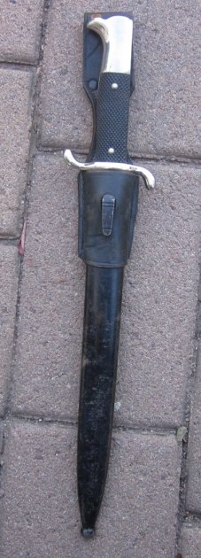 German WWII Fireman's Bayonet & Frog, HK Mfg — image 6