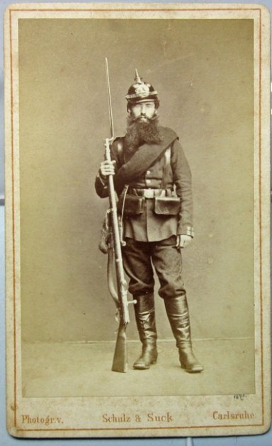 German Franco-Prussian War CDV, Armed Baden Soldier — image 2