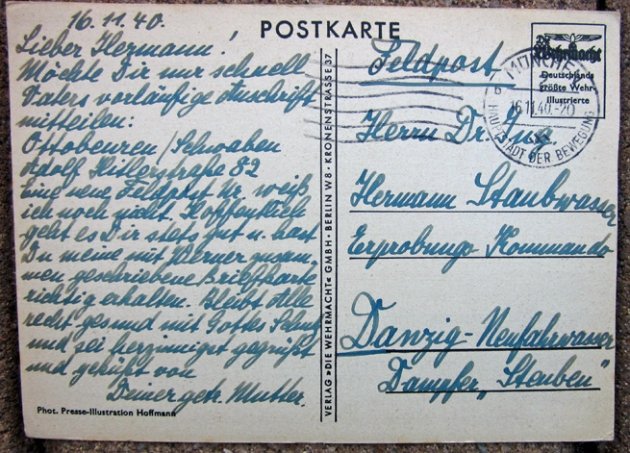 German WWII Postcard, Hitler & Admiral Raeder 1940 — image 3