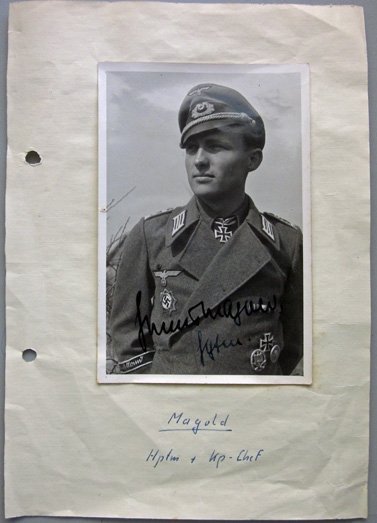 German WWII Autographed Knights Cross Winner Photo, Magold, Grossdeutschland — image 2