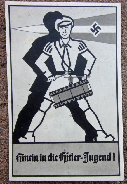 German WWII Postcard, Join The Hitler Youth, NSKK Cancellation 1938 — image 2
