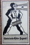 German WWII Postcard, Join The Hitler Youth, NSKK Cancellation 1938