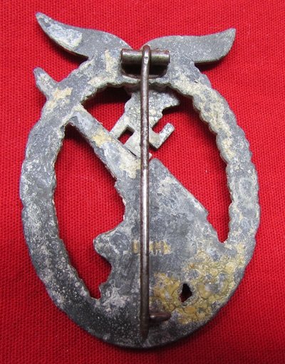 German WWII Field Recovered Luftwaffe Flak Badge, WH Maker — image 3