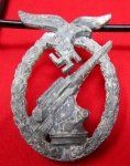 German WWII Field Recovered Luftwaffe Flak Badge, WH Maker