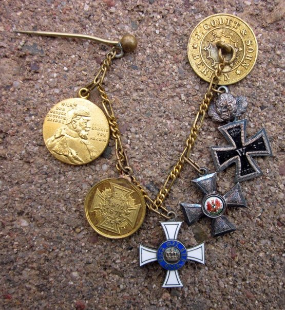 German WWI Franco-Prussian War Veteran 5-Place Medal Set, Godet Mfg, — image 2