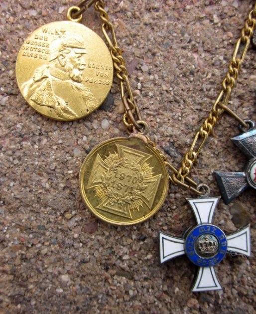 German WWI Franco-Prussian War Veteran 5-Place Medal Set, Godet Mfg, — image 4