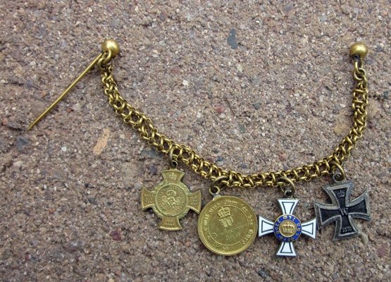 German Franco-Prussian War Veteran, Four-Place Miniature Medal Set, Iron Cross 2nd Class — image 2