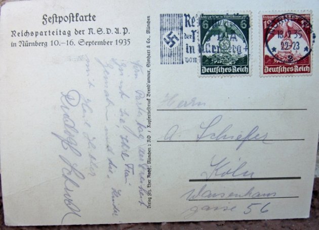 German WWII Postcard, NSDAP Reichsparteitag 1935 — image 3