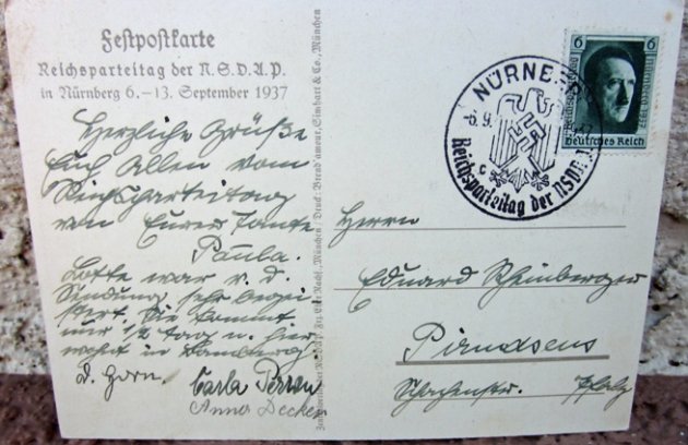 German WWII Postcard, Reichsparteitag 1937 — image 3