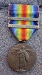 US WWI Victory Medal, 2-Clasps, Meuse-Argonne, Defense Sector