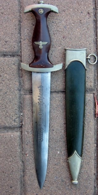 German WWII M1933 SA Enlisted Dagger, F.Herder A.S., Ostland (OST) District Mark — image 9