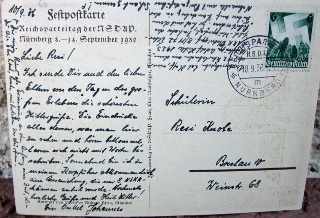 German WWII Postcard, NSDAP Reichsparteitag 1936 — image 3