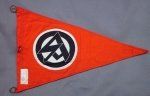 German WWII SA Vehicle Pennant, Paper RZM Tag