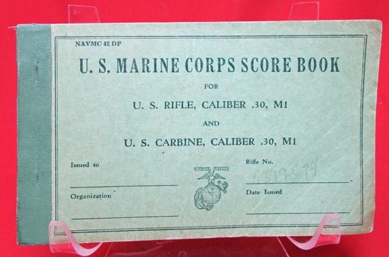 US WWII USMC Marksmanship Score Book, M1 Garand & M1 Carbine — image 2