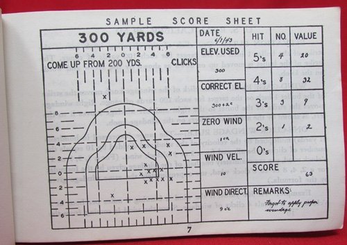 US WWII USMC Marksmanship Score Book, M1 Garand & M1 Carbine — image 3