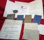 German WWI-WWII Soldier Document Lot, WWI Dogtag-MG Comp. WWII POW …
