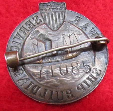 US WWI War Service Ship Building Badge, 71085 — image 3