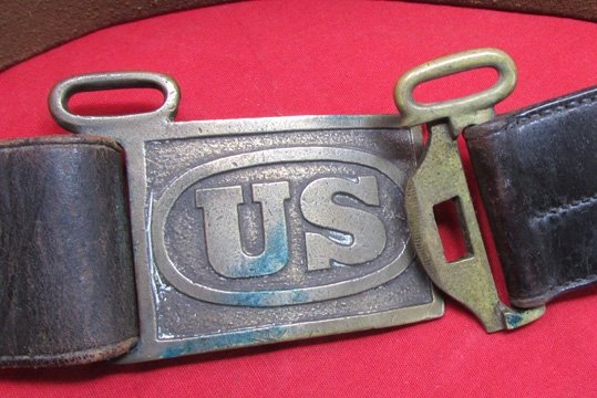 US Indian Wars Era, M1874 Infantry Waist Belt & Buckle, Palmer Brace System — image 3